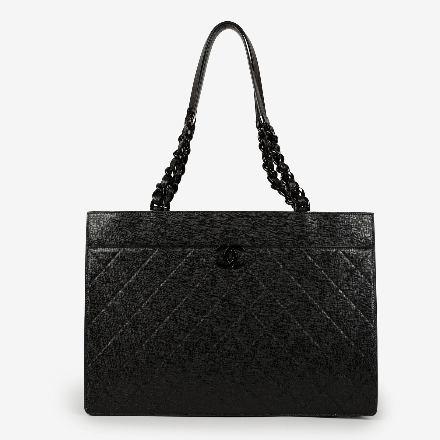 Large My Everything Tote Quilted Caviar, So Black