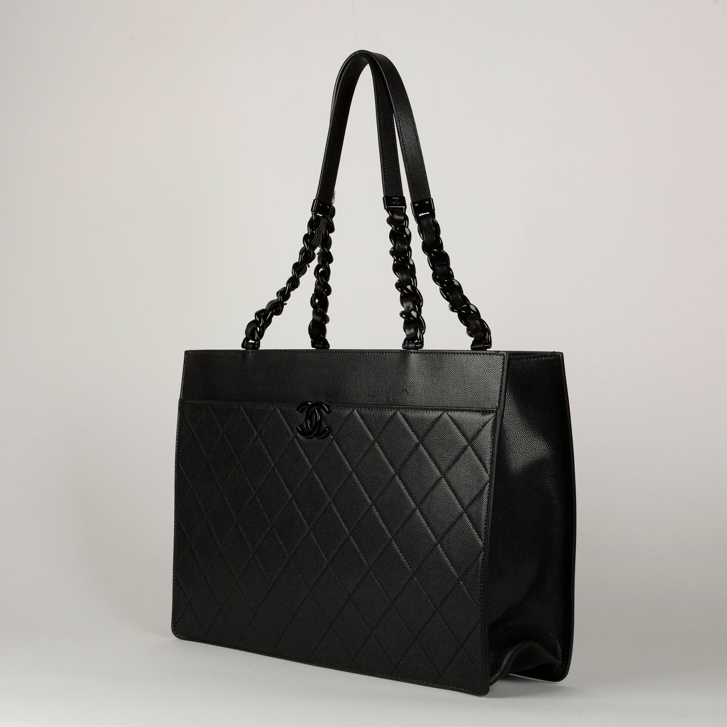 Large My Everything Tote Quilted Caviar, So Black