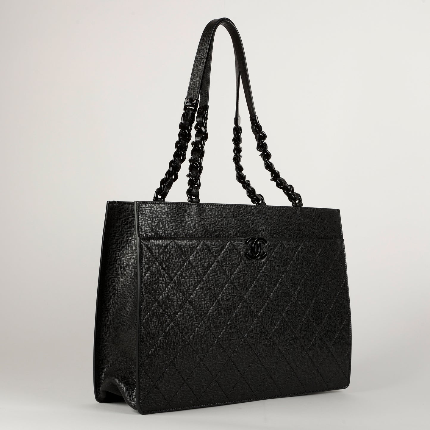 Large My Everything Tote Quilted Caviar, So Black