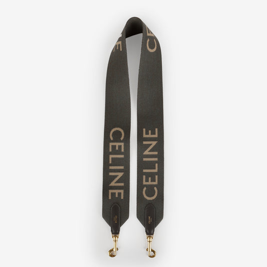 Long Strap, Dark Grey Wool Jacquard