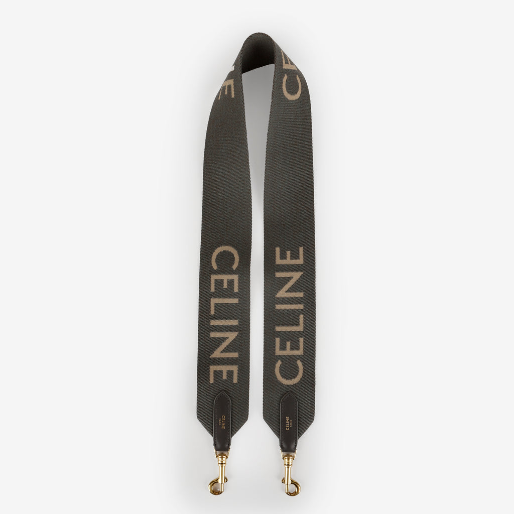 Long Strap, Dark Grey Wool Jacquard
