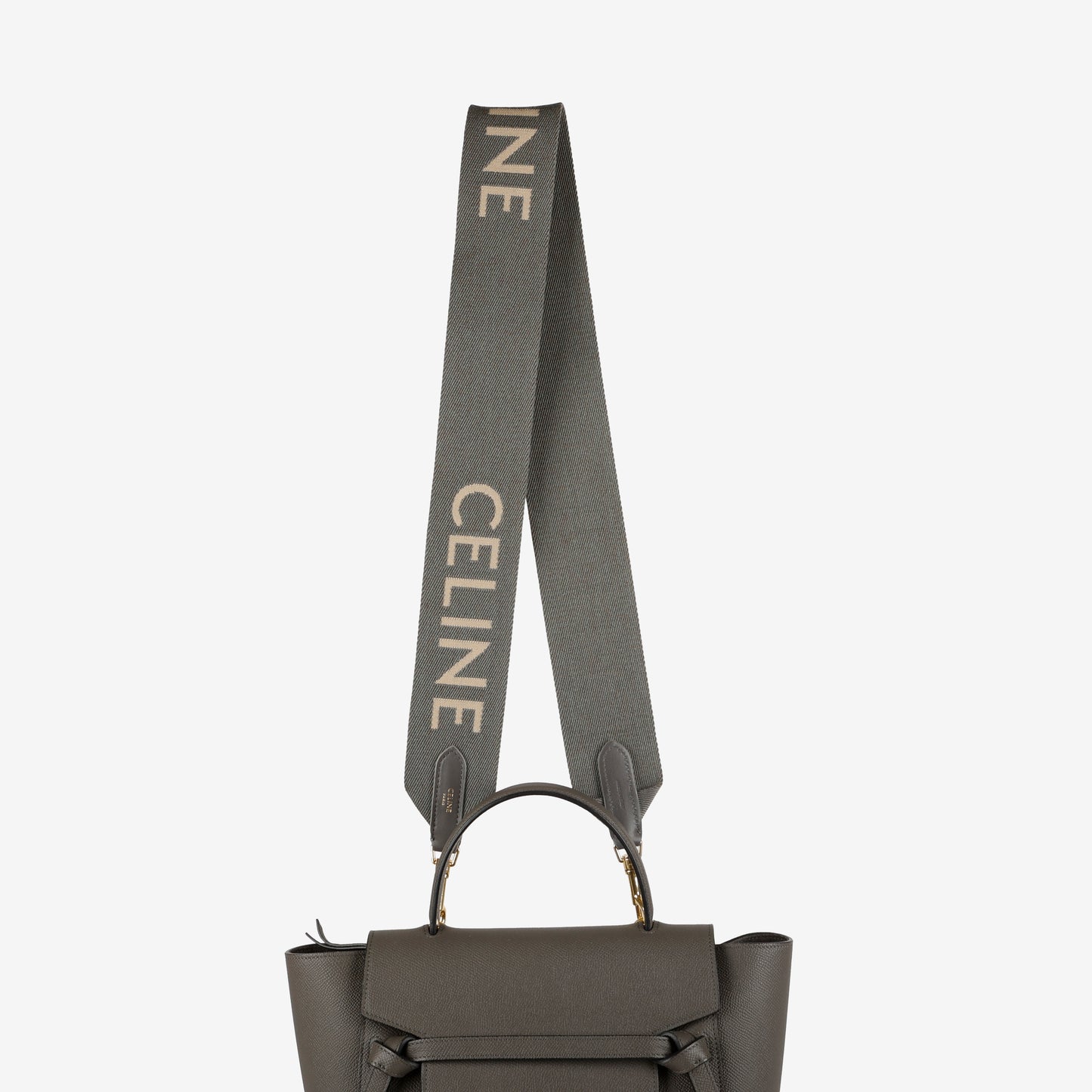 Long Strap, Dark Grey Wool Jacquard