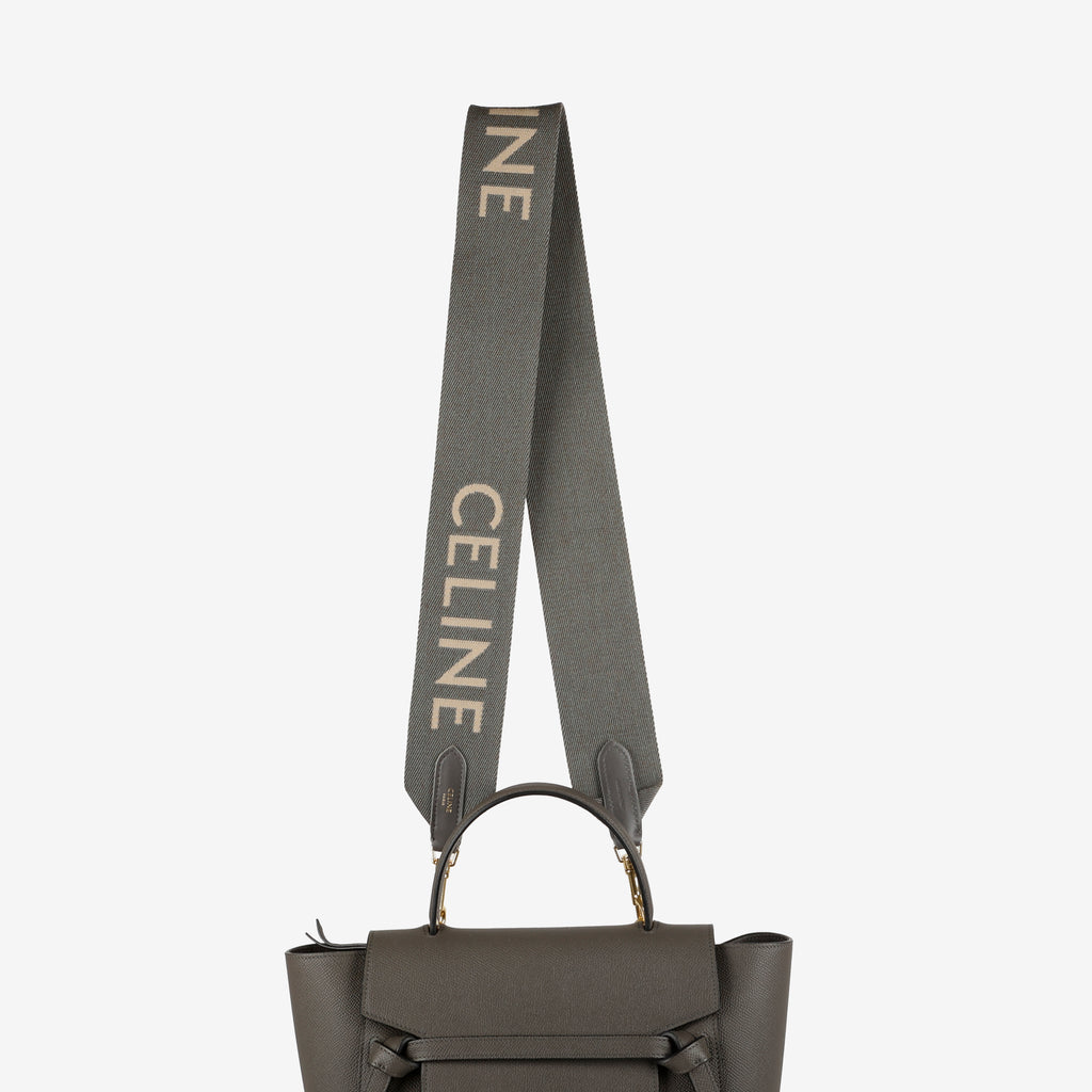 Long Strap, Dark Grey Wool Jacquard