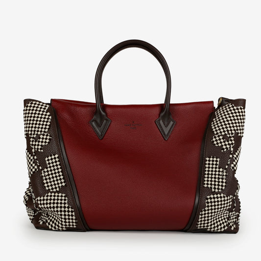 W Tote MM, Red Black White