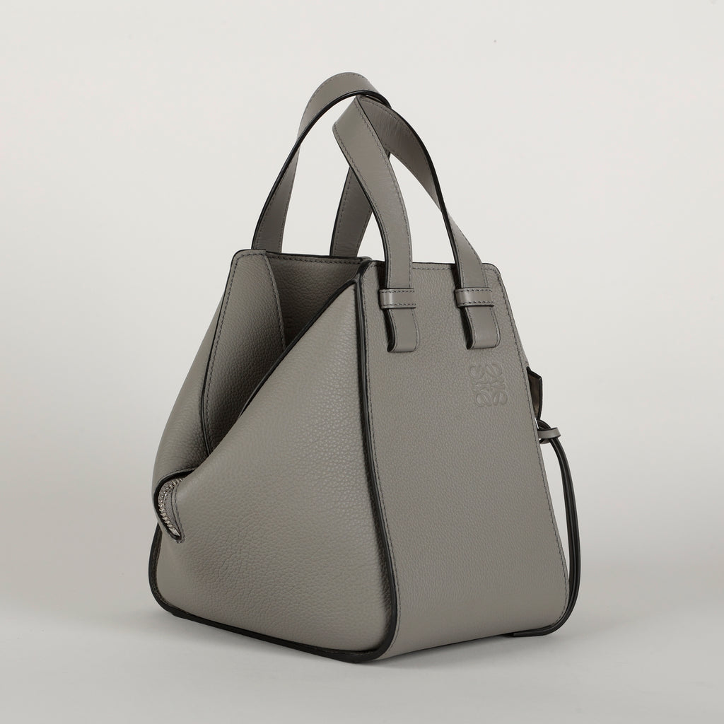Compact Hammock Shoulder Bag, Pearl Grey Calfskin