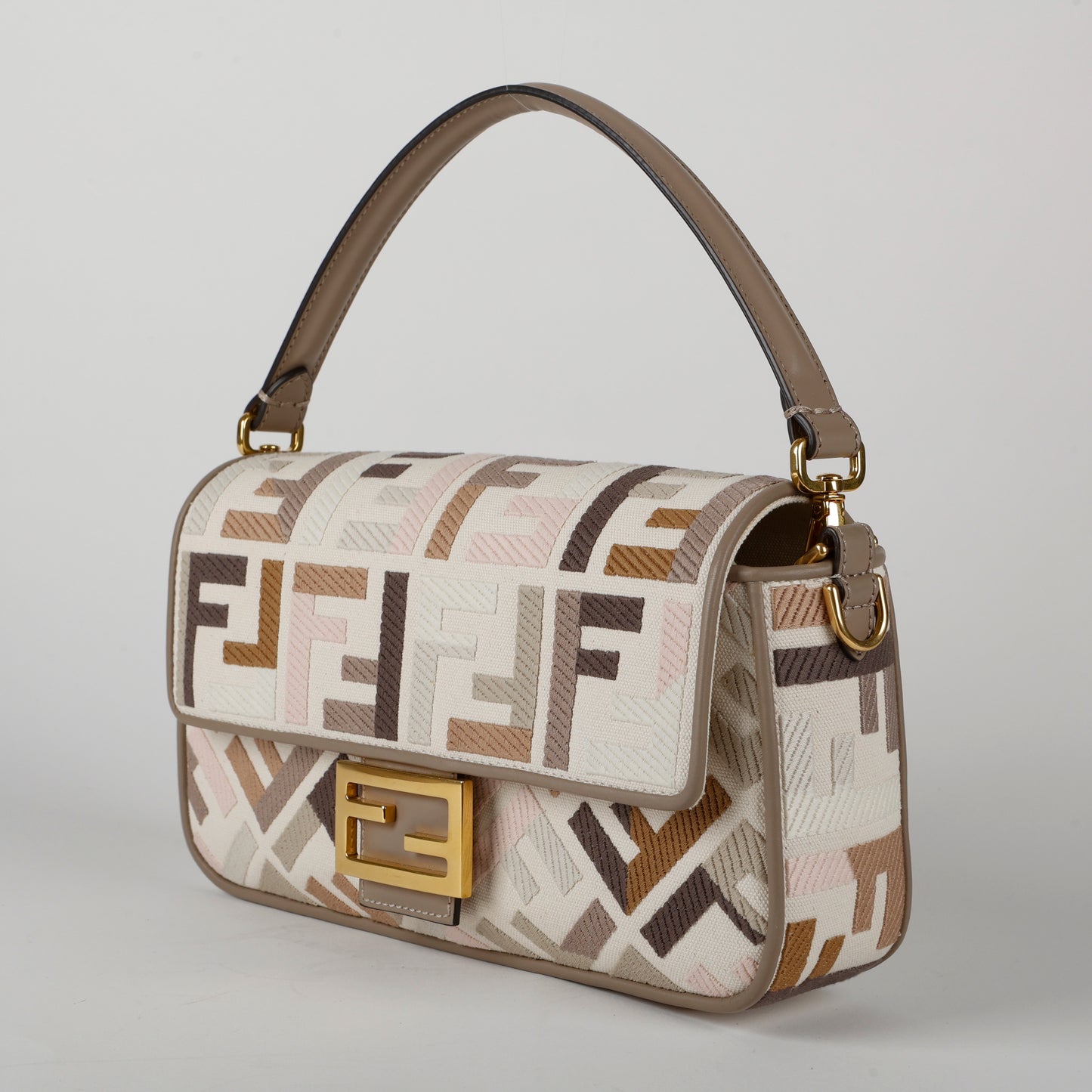 Medium Baguette, Multicolor Canvas