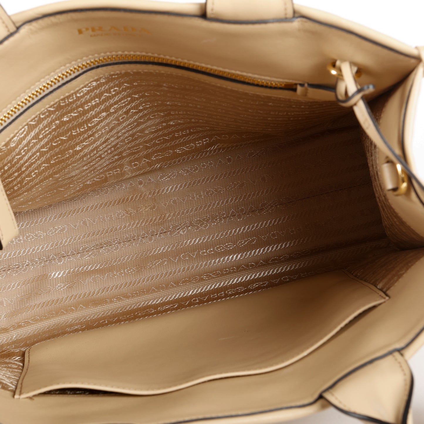 Small Symbole Shopper Tote, Beige Embossed Calfskin