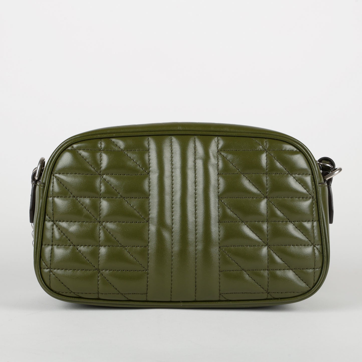 Small GG Marmont Camera Bag, Green Silver Hardware