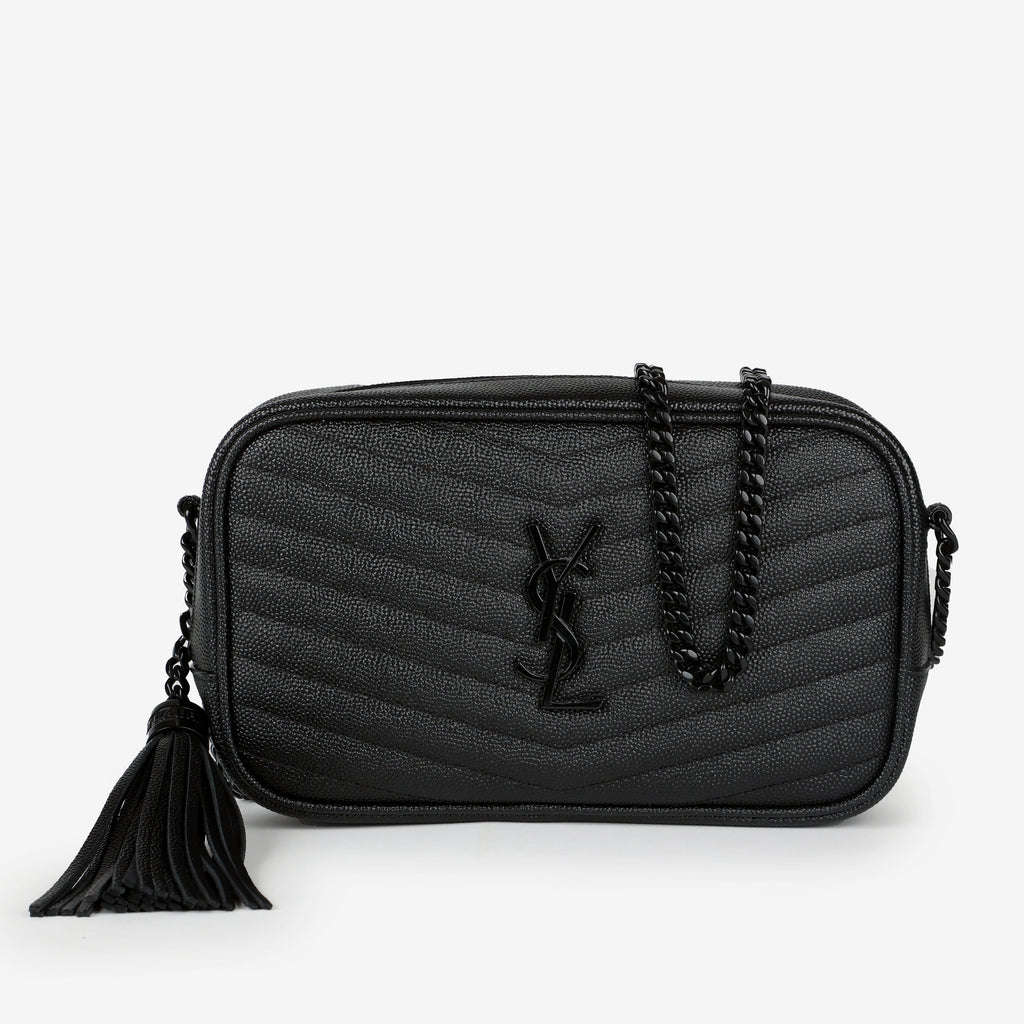 Mini Lou Camera Bag, So Black Grain de Poudre