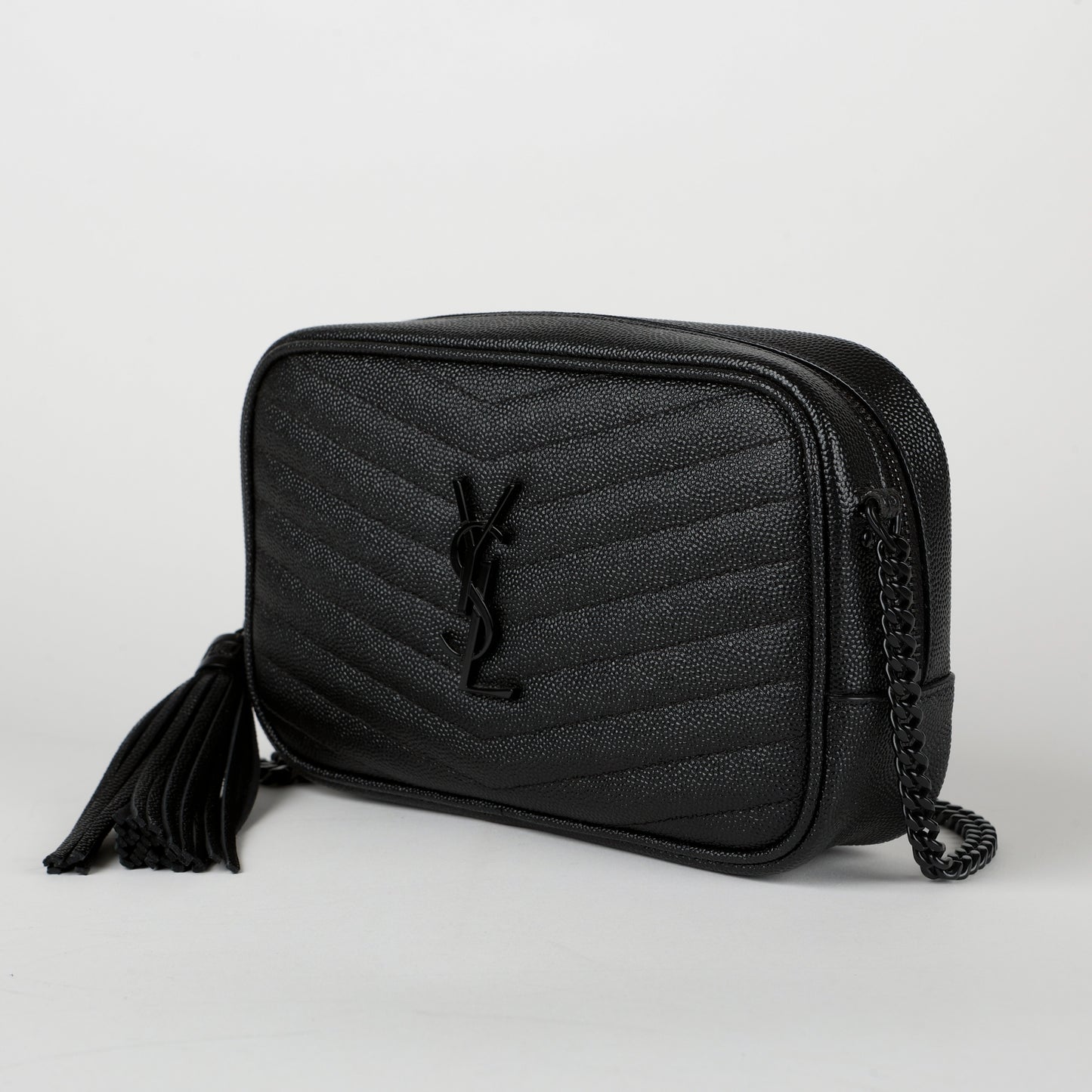 Mini Lou Camera Bag, So Black Grain de Poudre