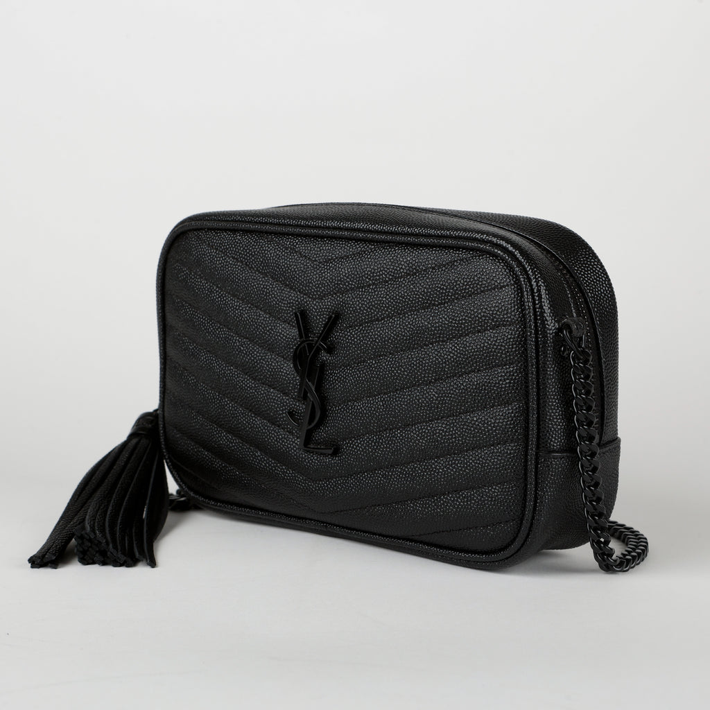 Mini Lou Camera Bag, So Black Grain de Poudre