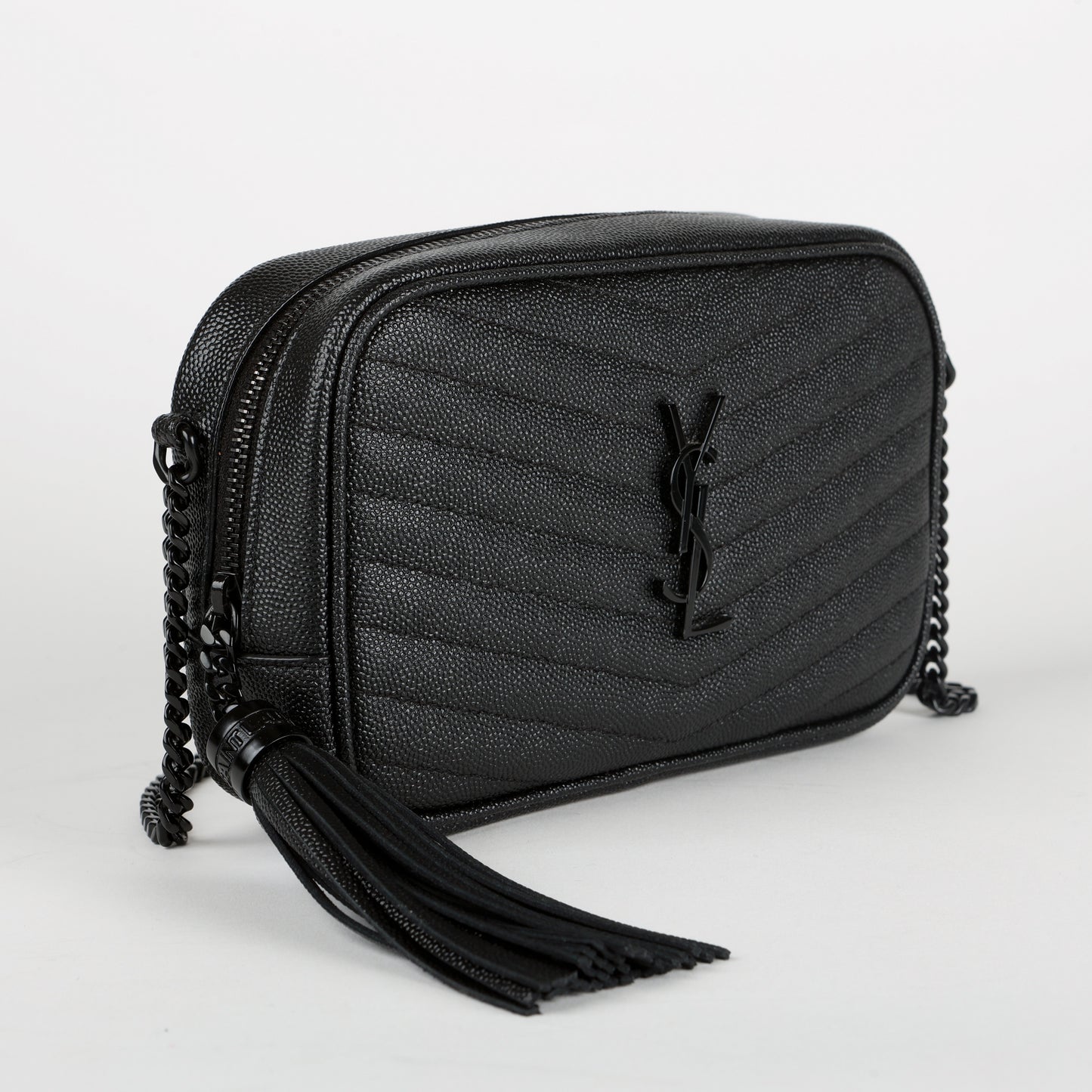 Mini Lou Camera Bag, So Black Grain de Poudre