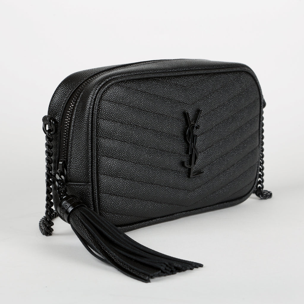 Mini Lou Camera Bag, So Black Grain de Poudre