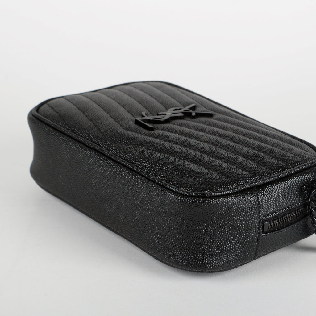 Mini Lou Camera Bag, So Black Grain de Poudre