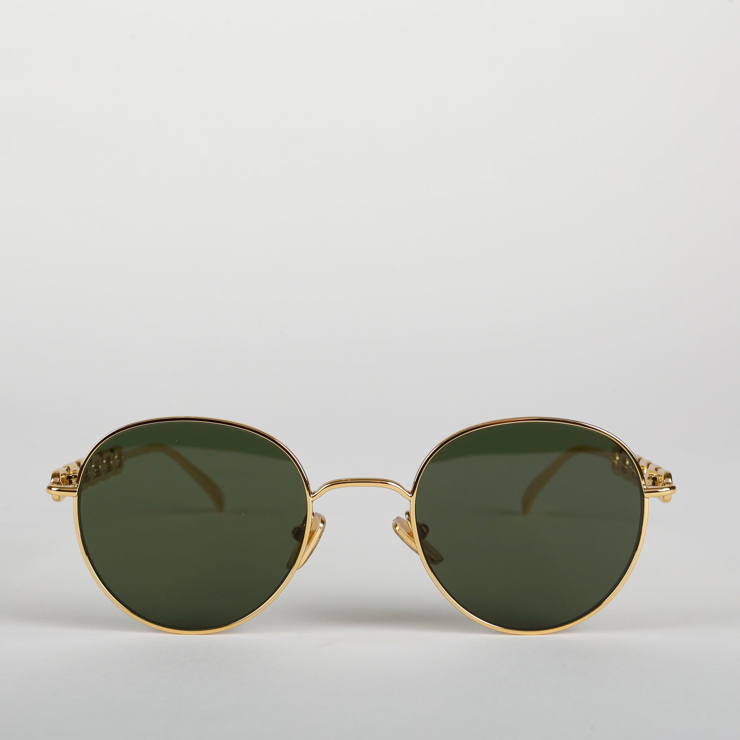 Small Chain Round Sunglasses, Gold