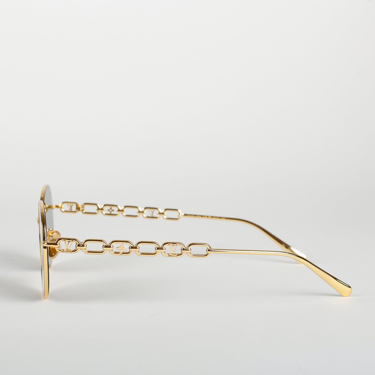 Small Chain Round Sunglasses, Gold