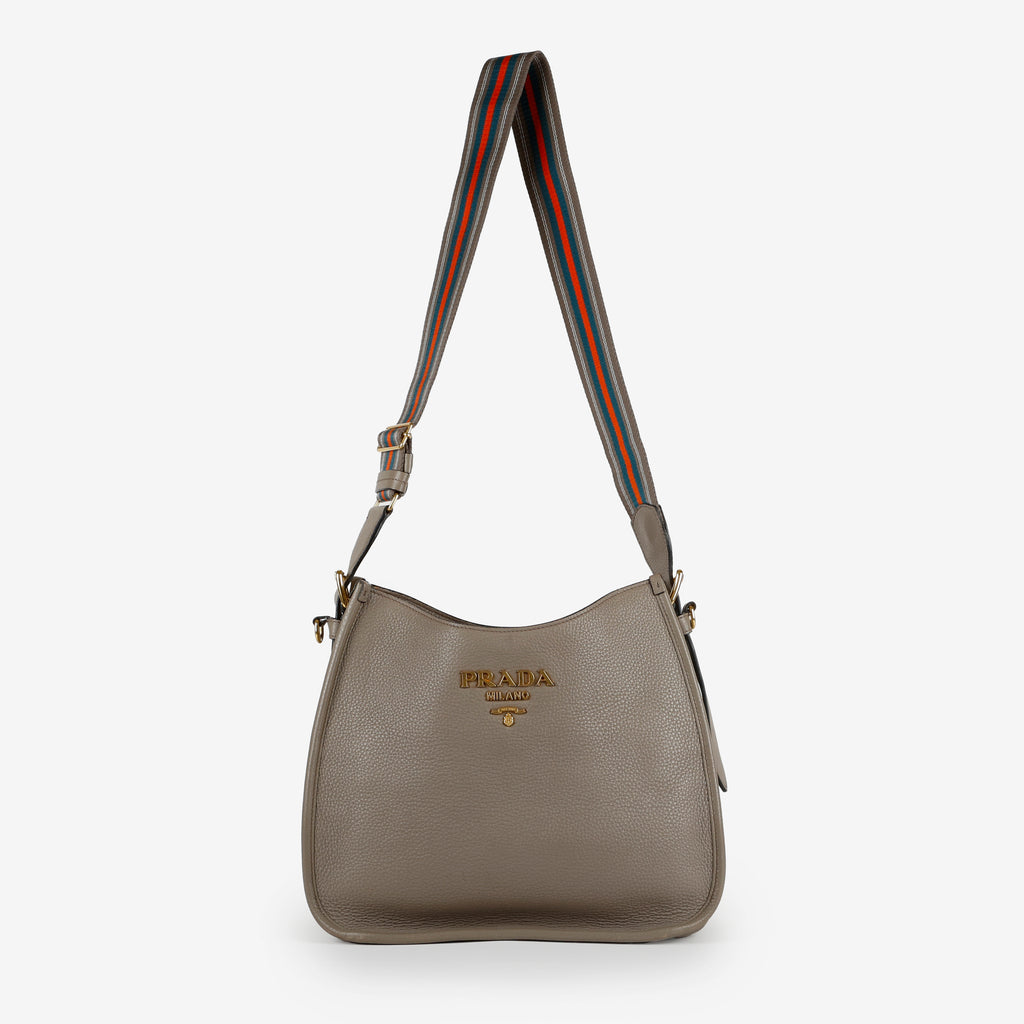 Leather Hobo, Grey Calfskin