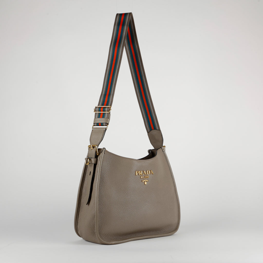 Leather Hobo, Grey Calfskin