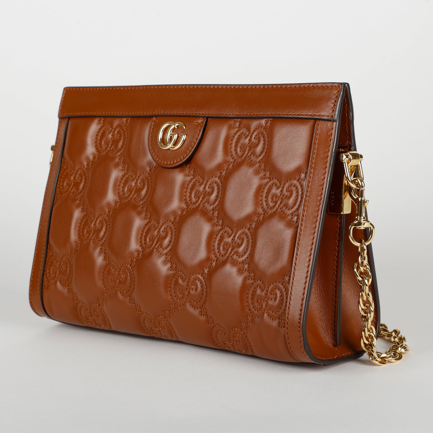 Small Guccisima Chain Shoulder Bag, Caramel