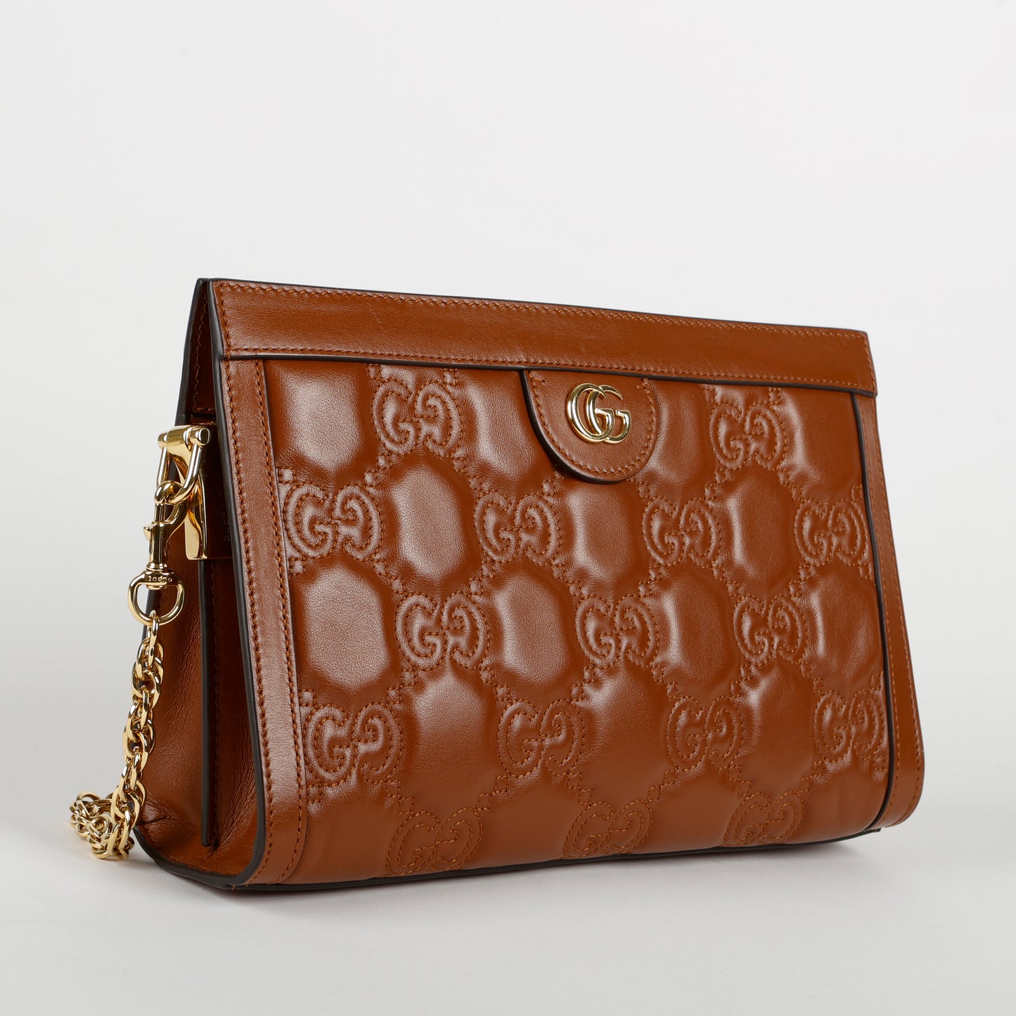 Small Guccisima Chain Shoulder Bag, Caramel