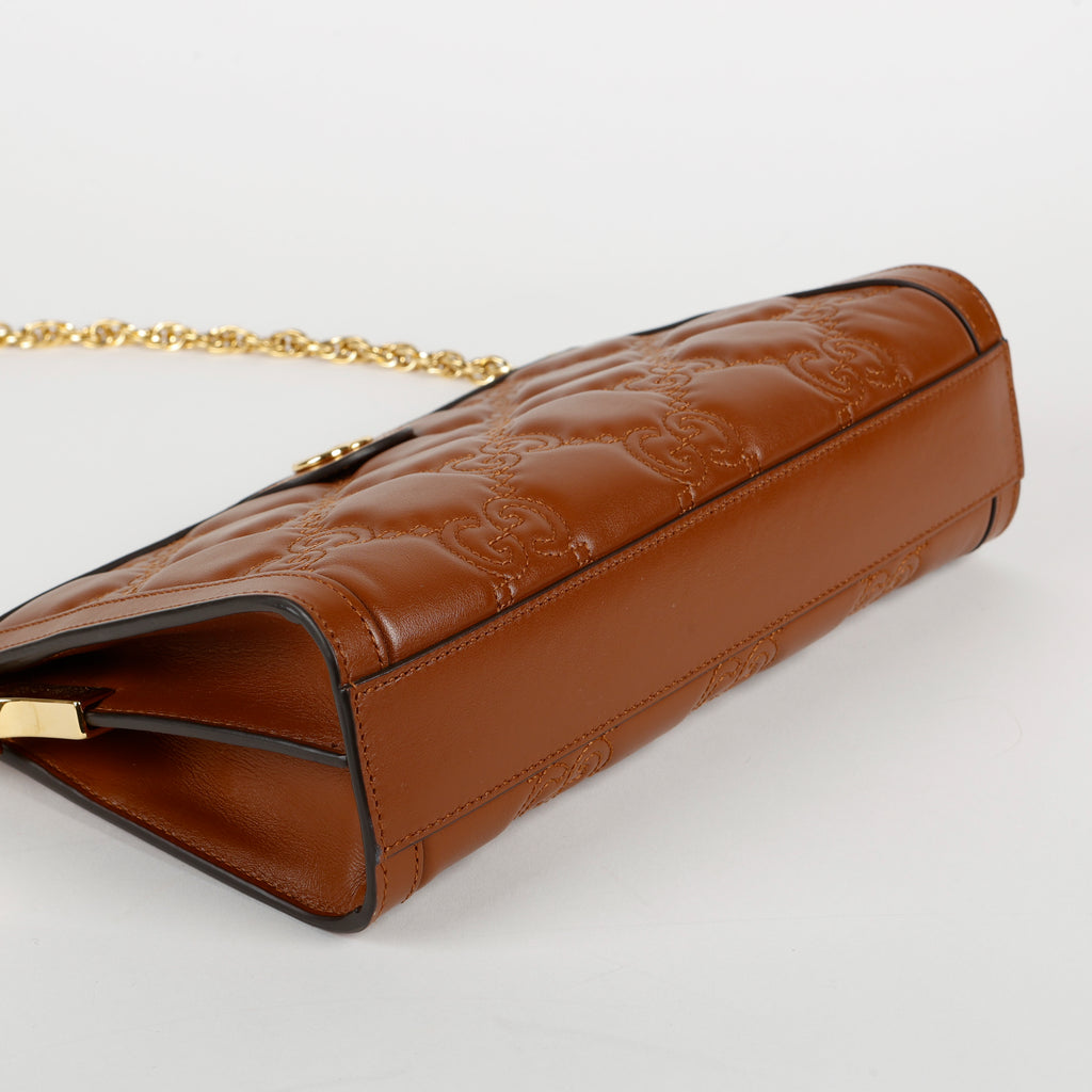 Small Guccisima Chain Shoulder Bag, Caramel