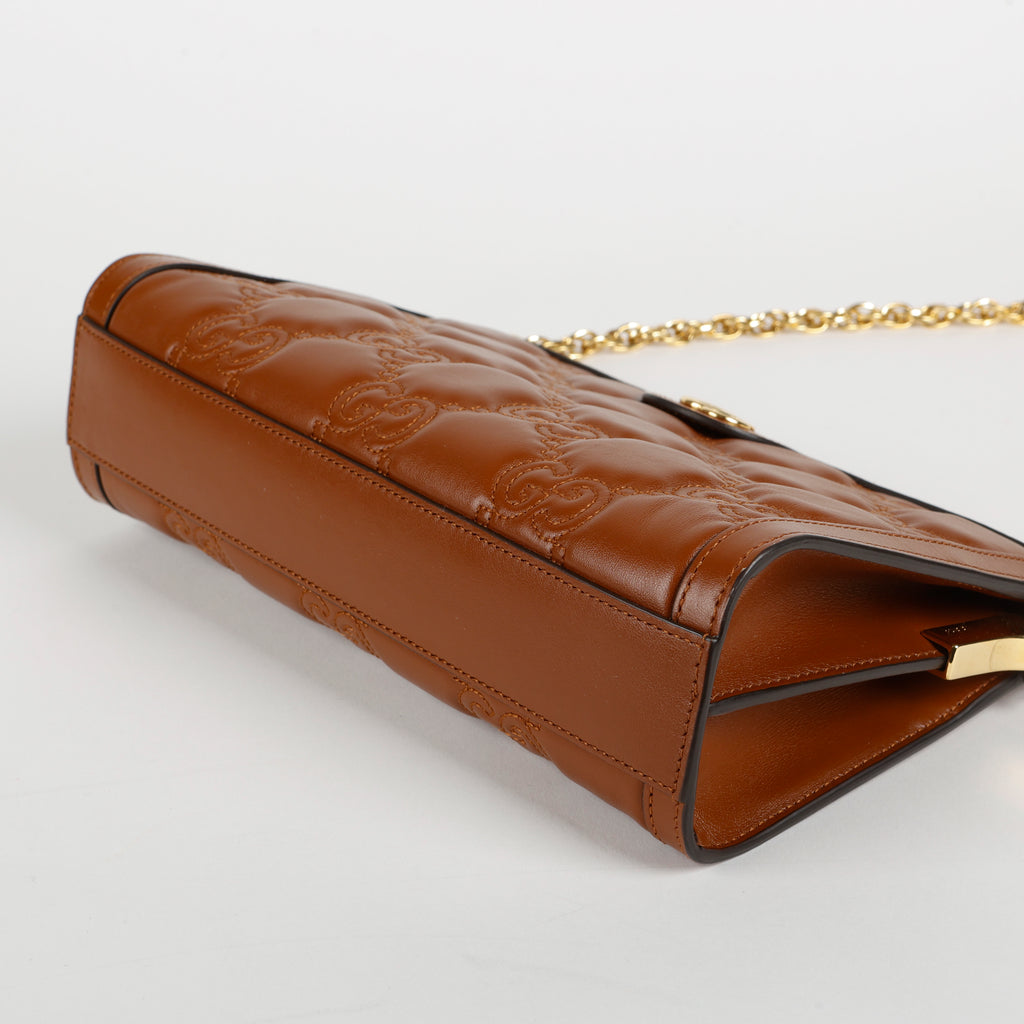 Small Guccisima Chain Shoulder Bag, Caramel