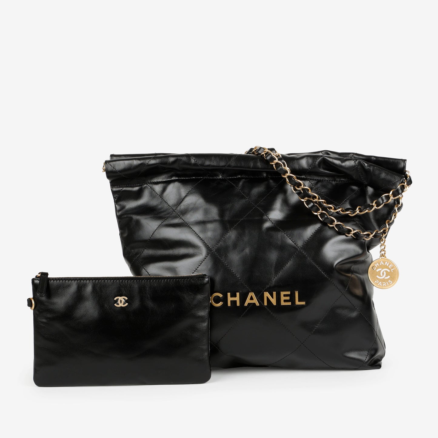 Small 22, Black Lambskin Gold Hardware 11565