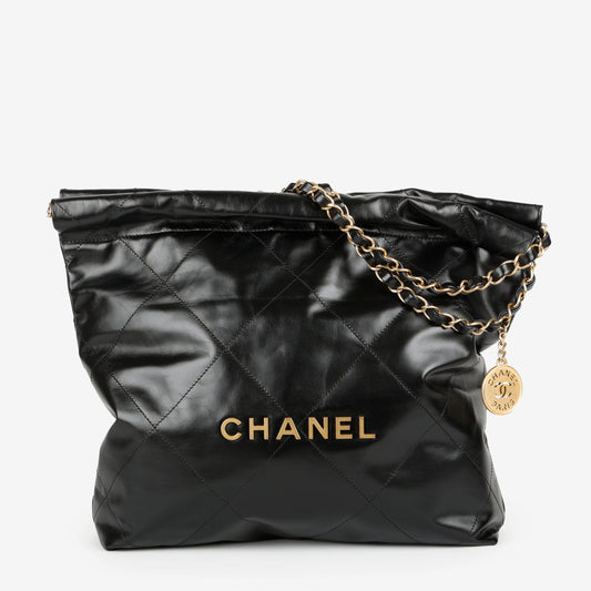Small 22, Black Lambskin Gold Hardware 11565