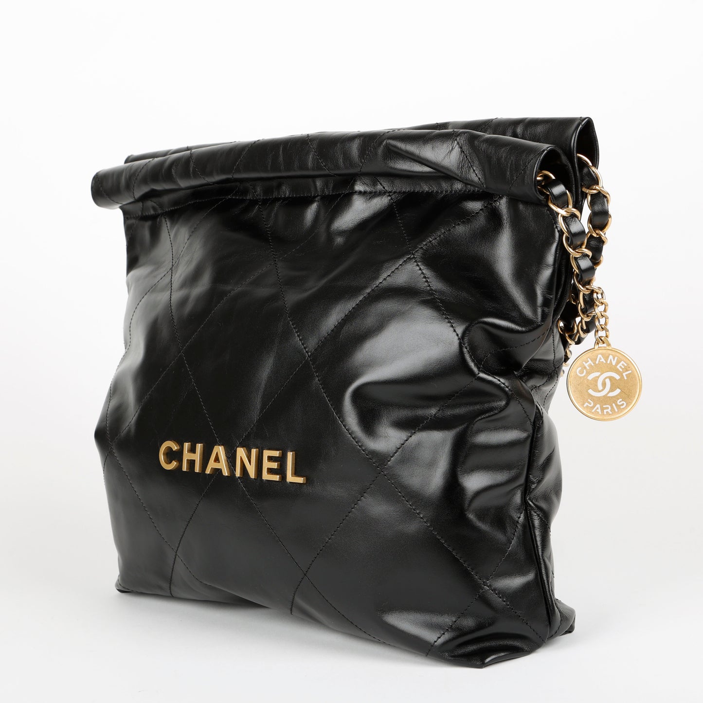 Small 22, Black Lambskin Gold Hardware 11565