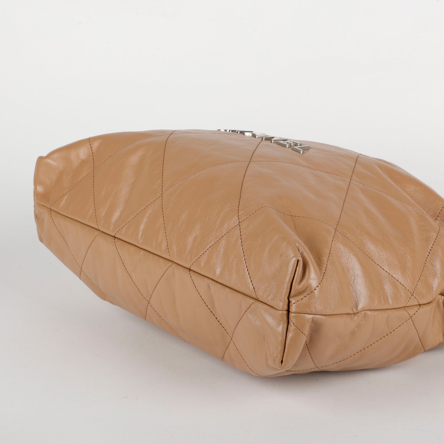 Medium 22, Dark Beige Silver Hardware 11564