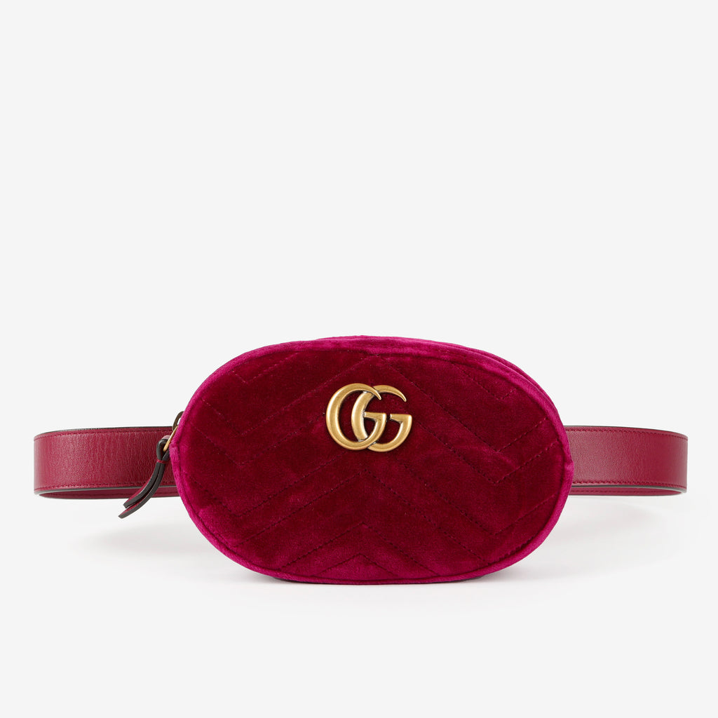 GG Marmont Belt Bag, Fuchsia Velvet 11568