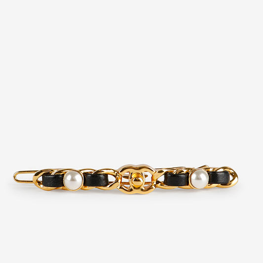 20A Turnlock Chain Pearl Hair Barrette