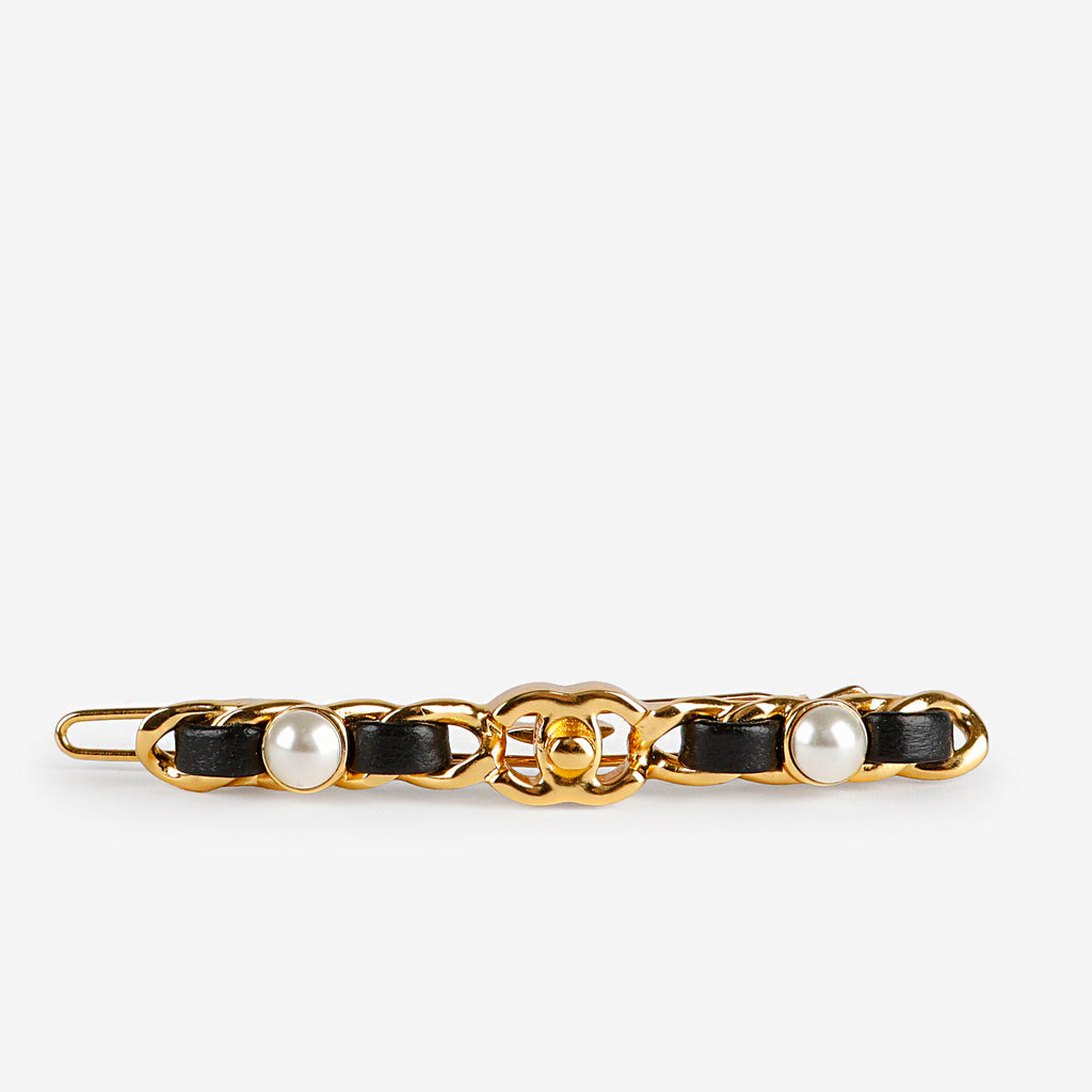 20A Turnlock Chain Pearl Hair Barrette