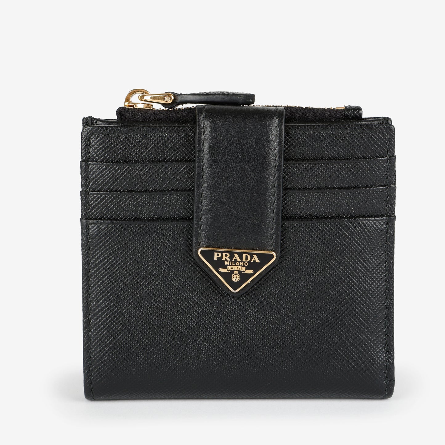 Small Triangle Compact Wallet, Black