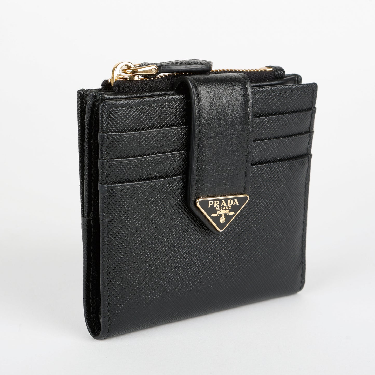 Small Triangle Compact Wallet, Black