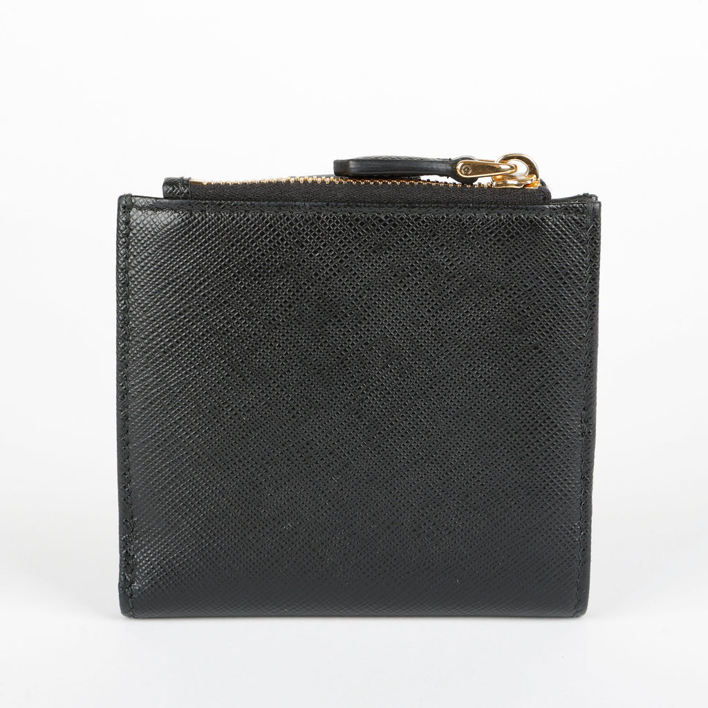 Small Triangle Compact Wallet, Black