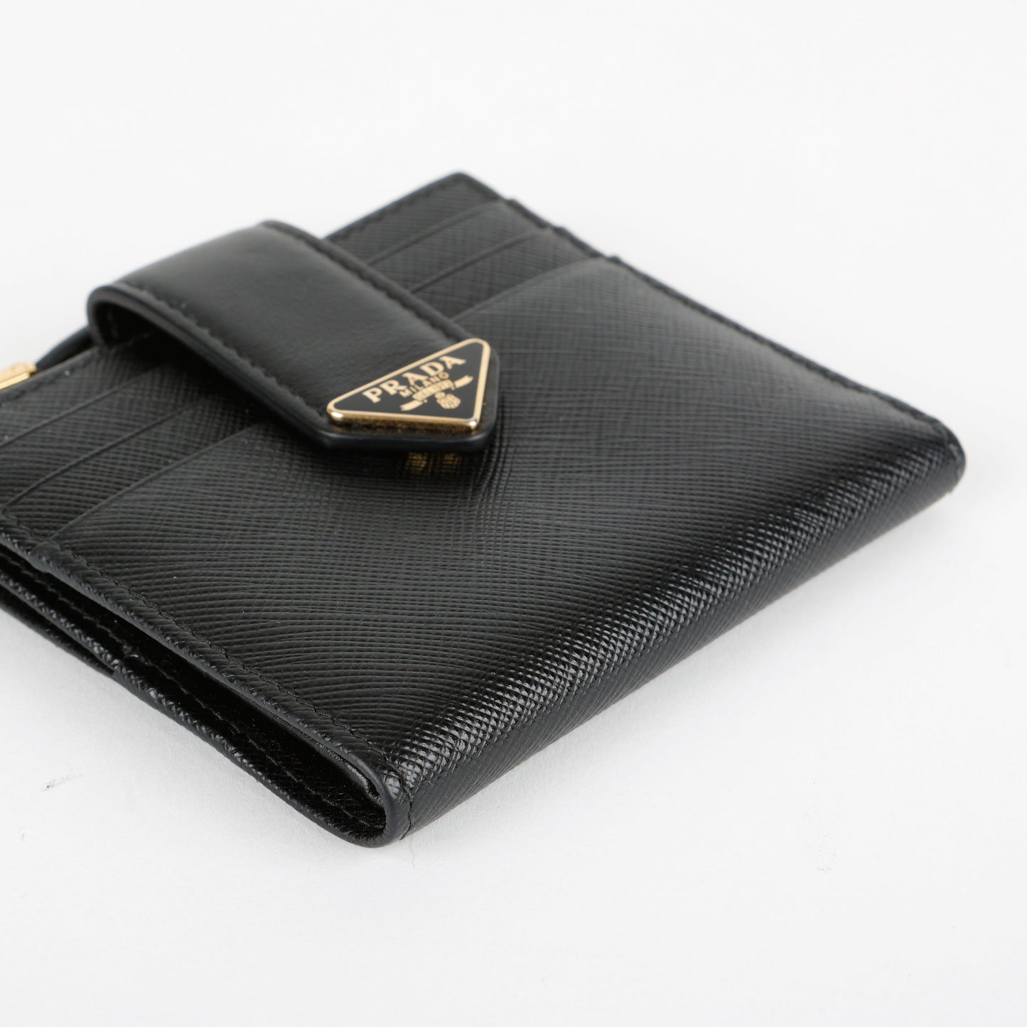 Small Triangle Compact Wallet, Black