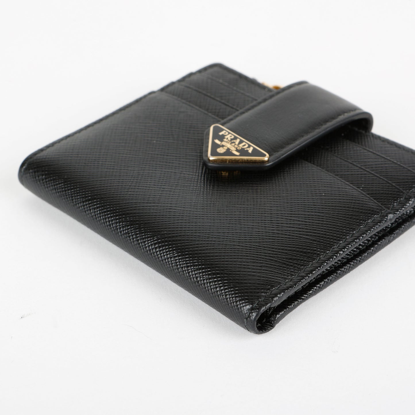 Small Triangle Compact Wallet, Black
