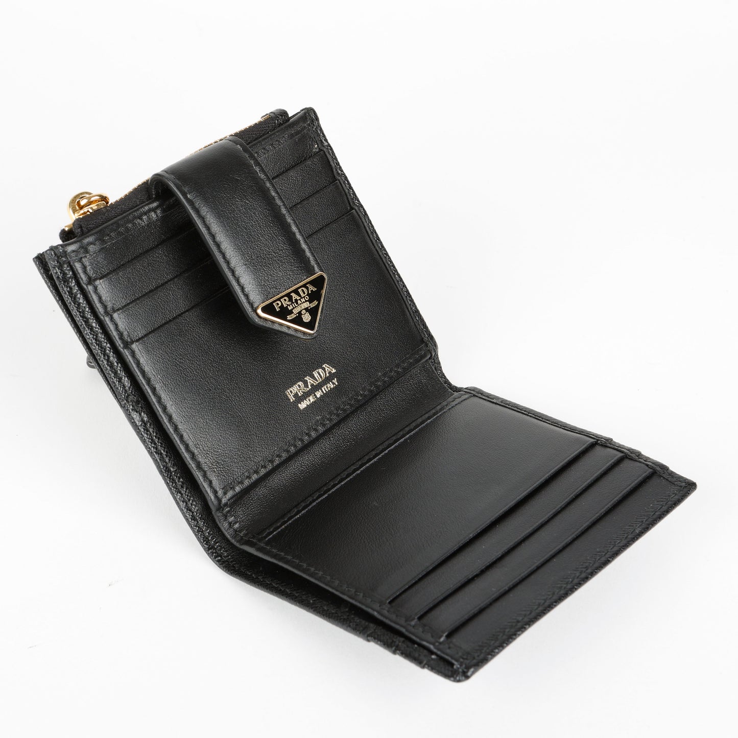 Small Triangle Compact Wallet, Black