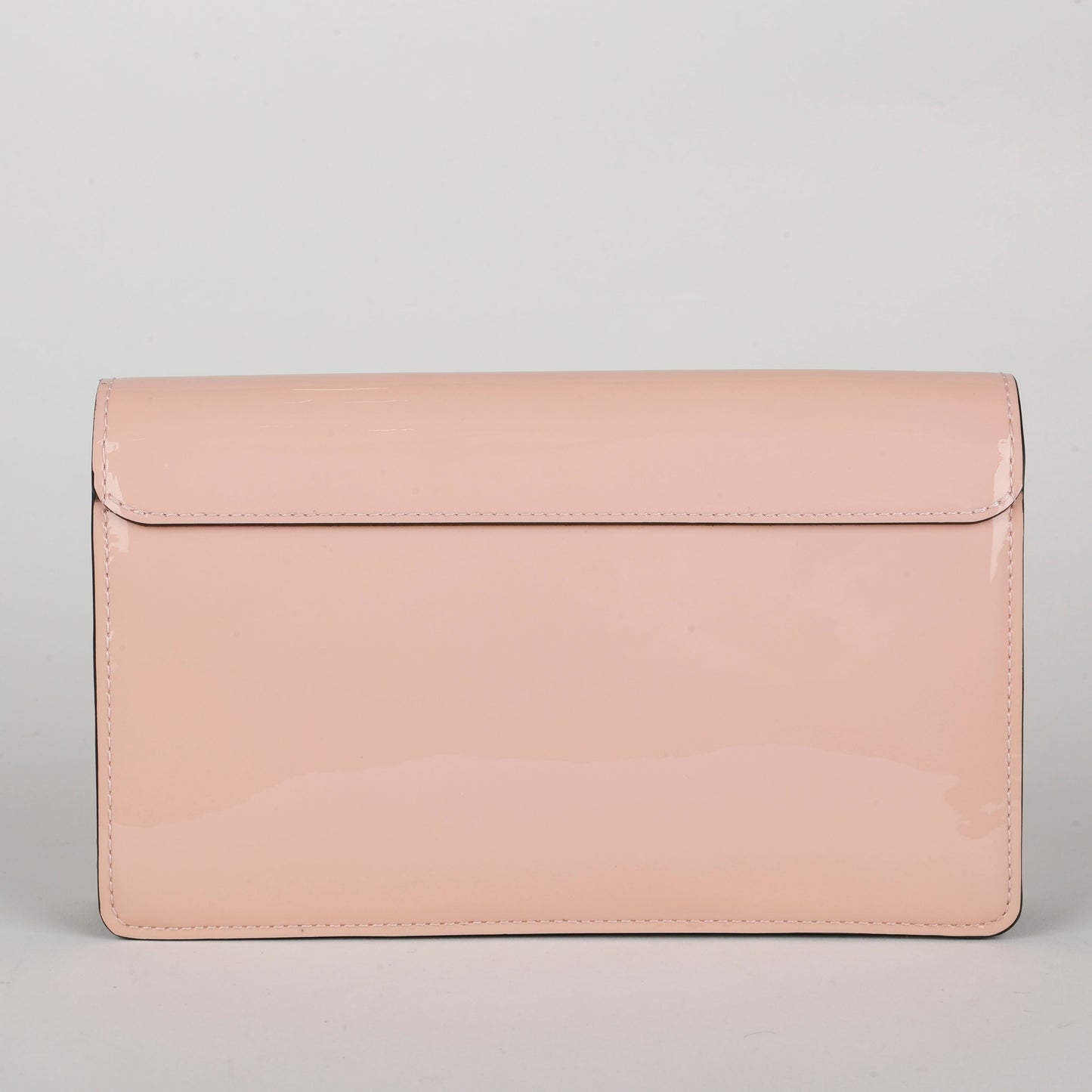 Cherry Wood Chain Wallet, Rose Ballerine/Monogram
