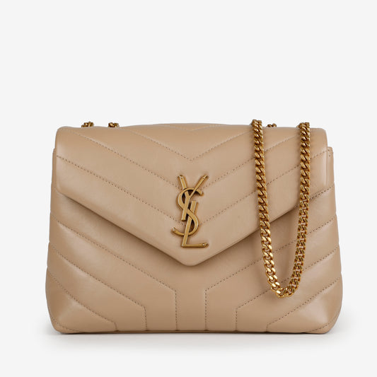 Small Loulou, Beige Gold Hardware