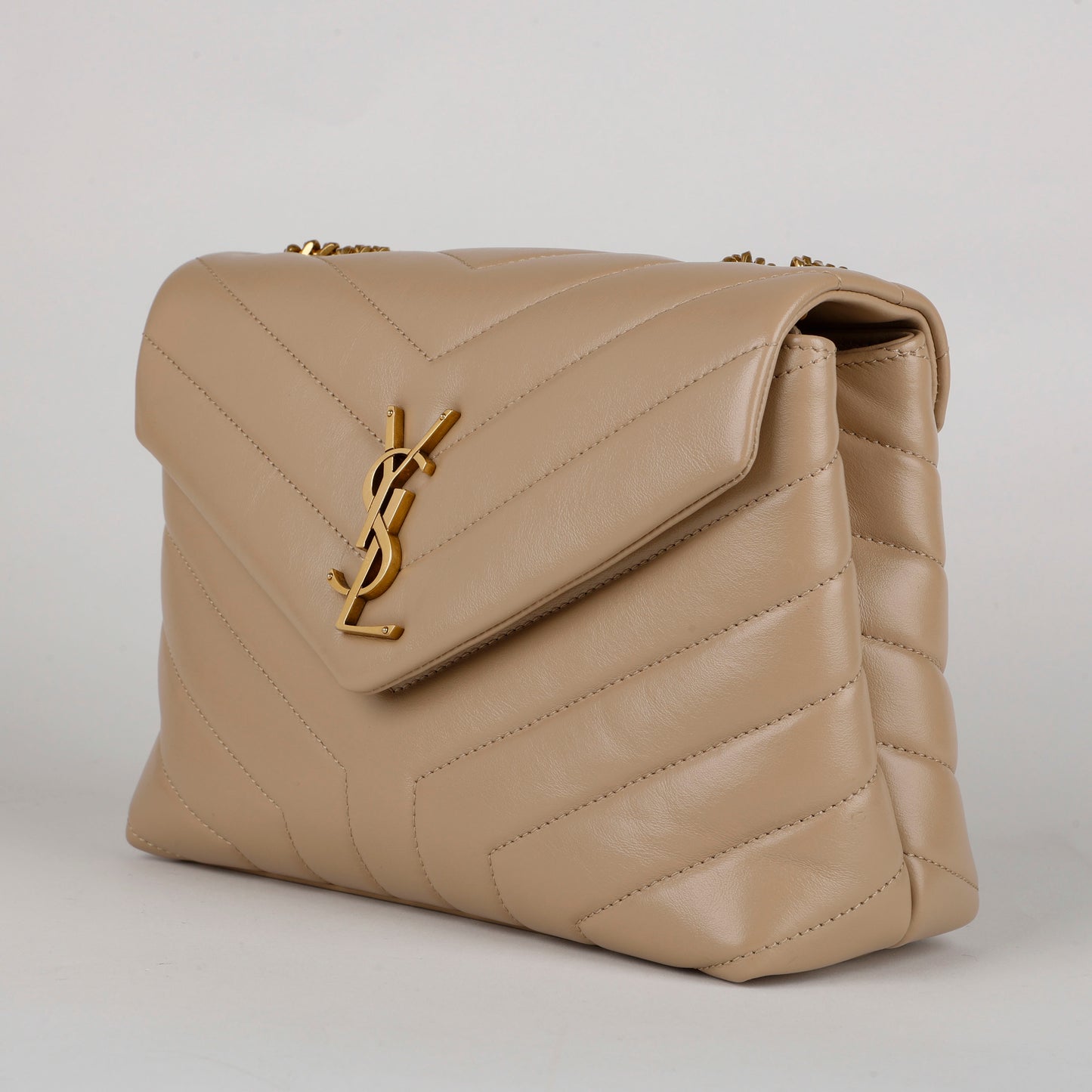 Small Loulou, Beige Gold Hardware