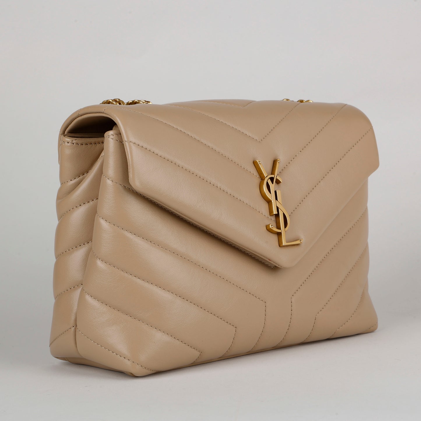 Small Loulou, Beige Gold Hardware