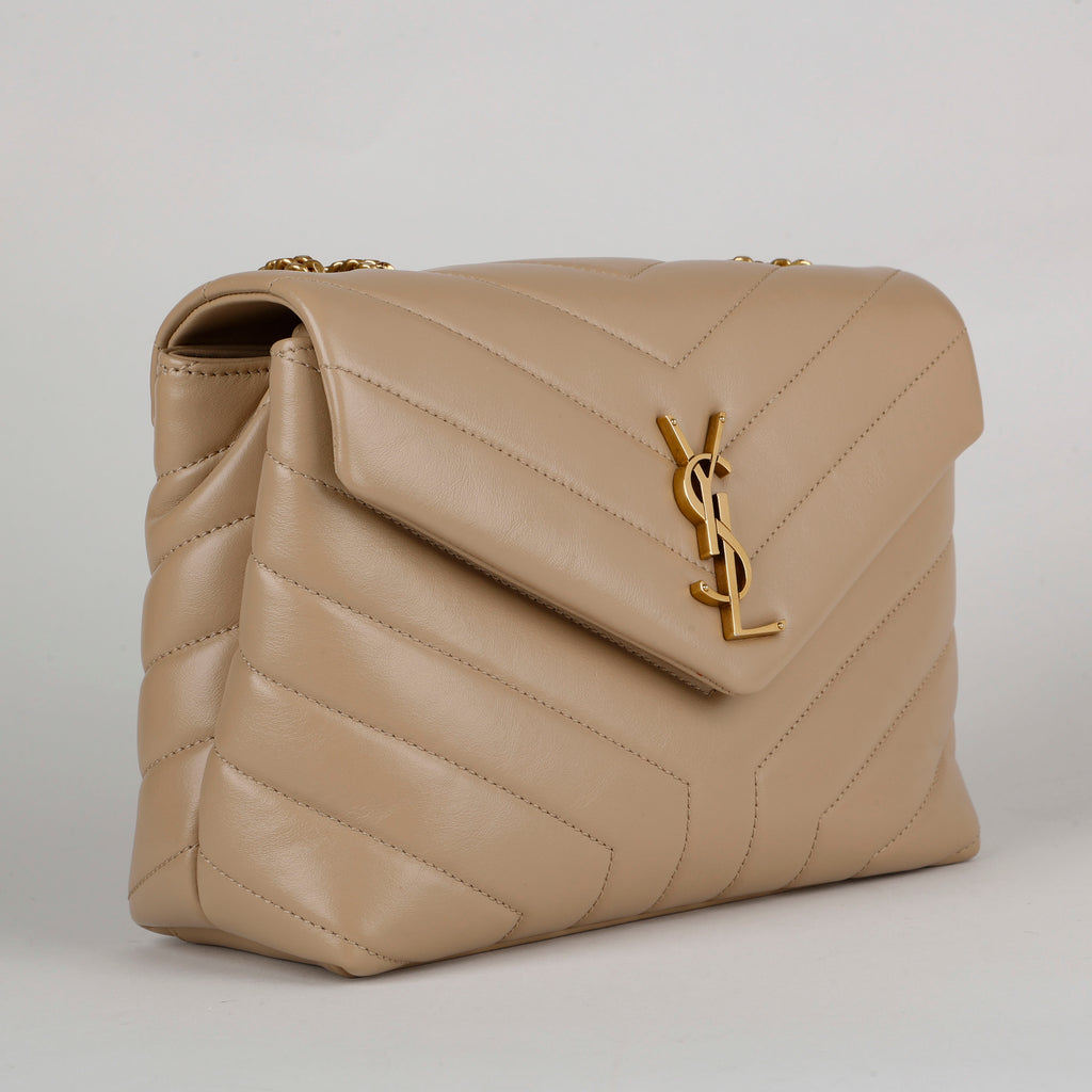 Small Loulou, Beige Gold Hardware