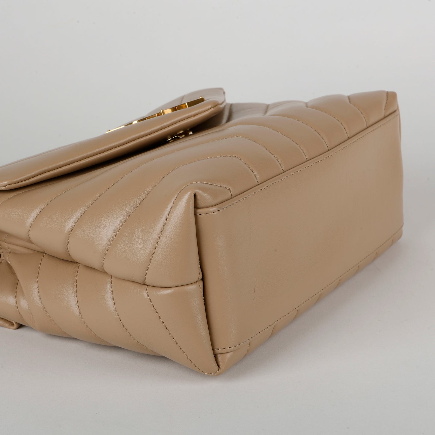 Small Loulou, Beige Gold Hardware