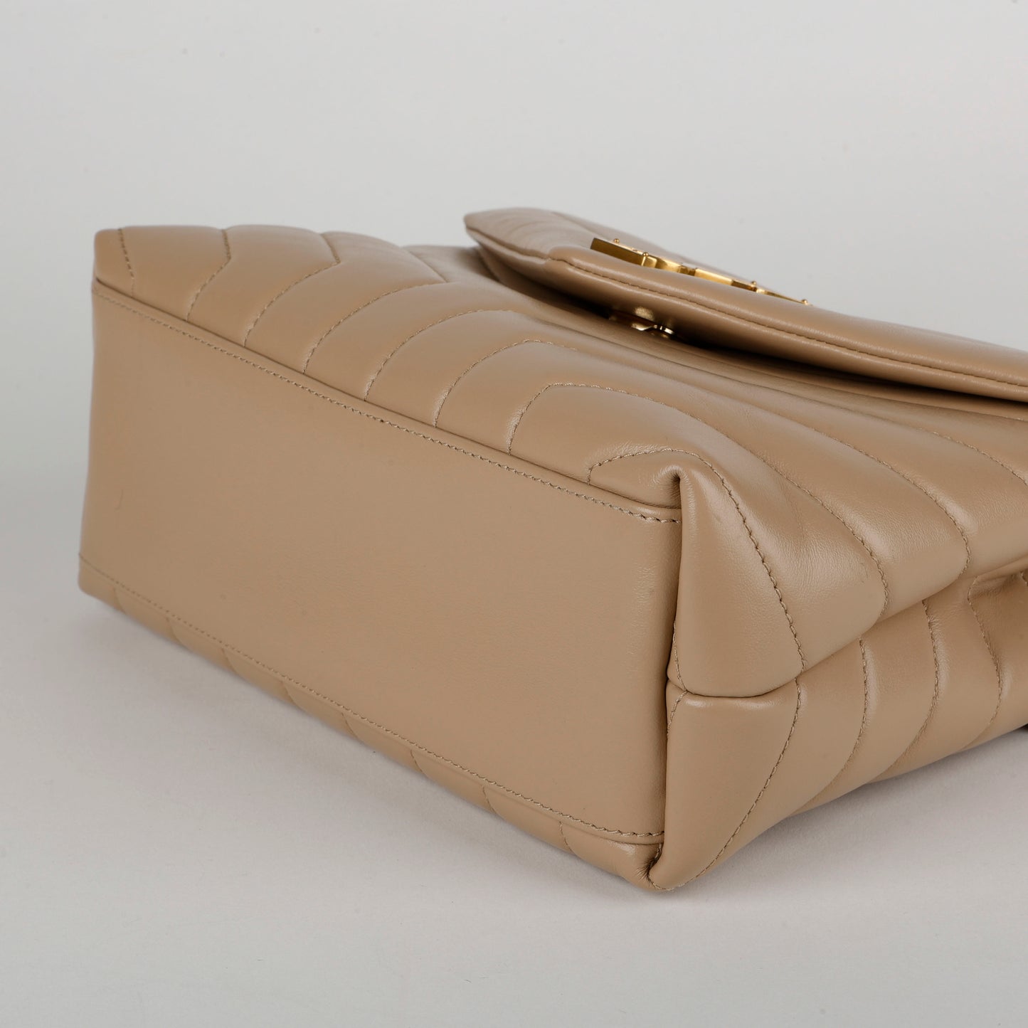 Small Loulou, Beige Gold Hardware