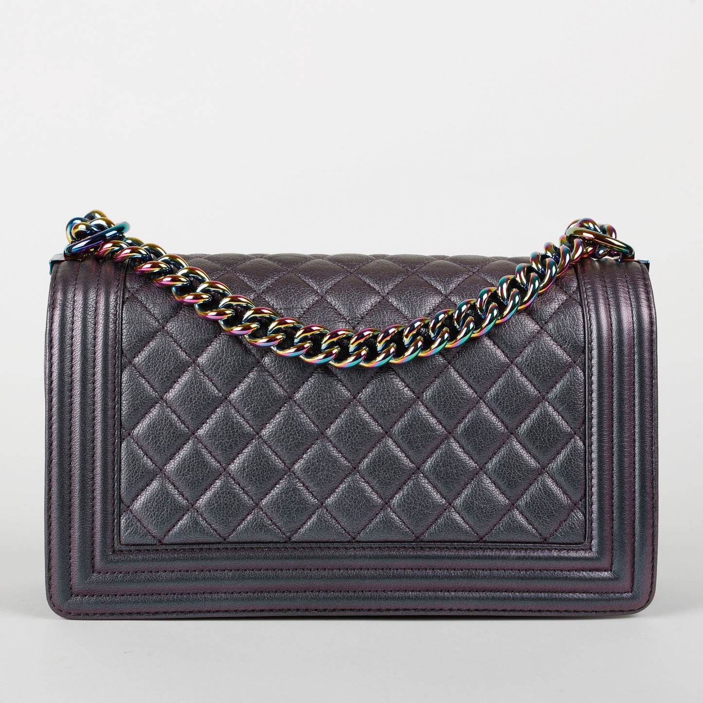 Old Medium Boy Bag, Iridescent Purple Lambskin