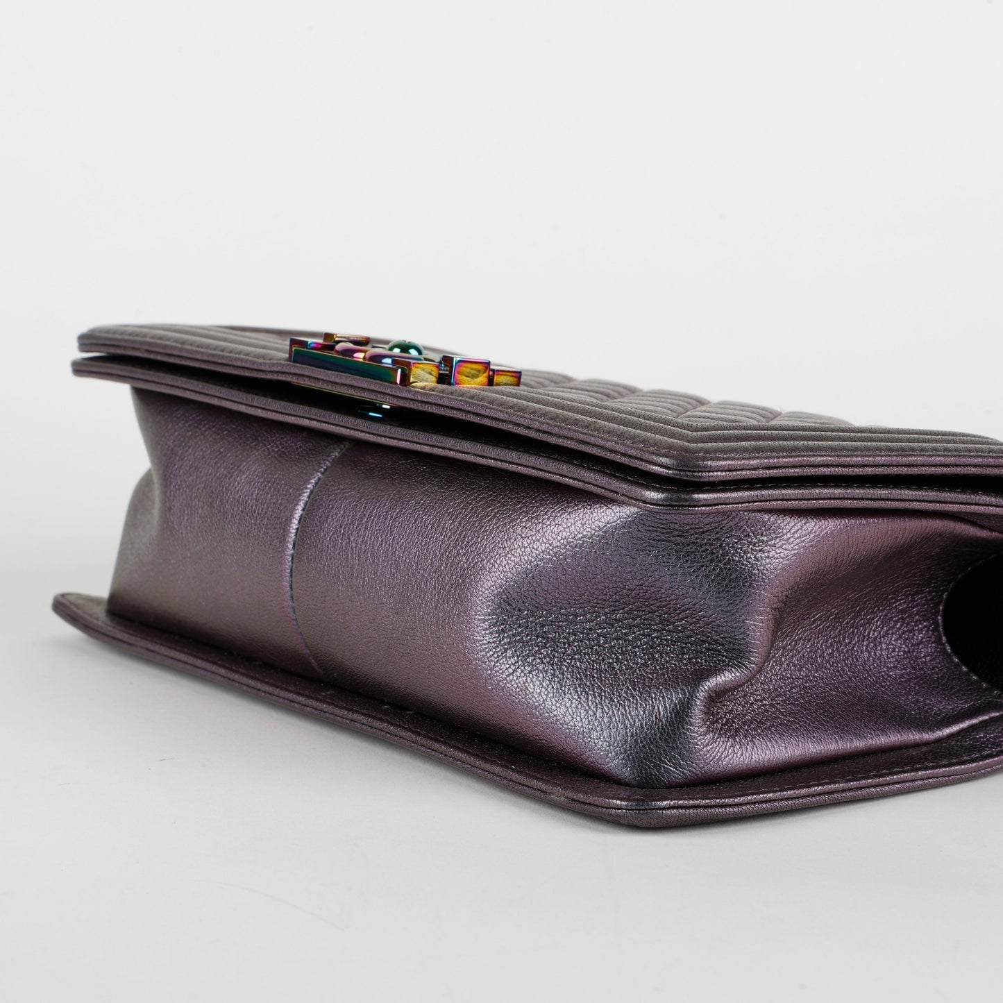 Old Medium Boy Bag, Iridescent Purple Lambskin