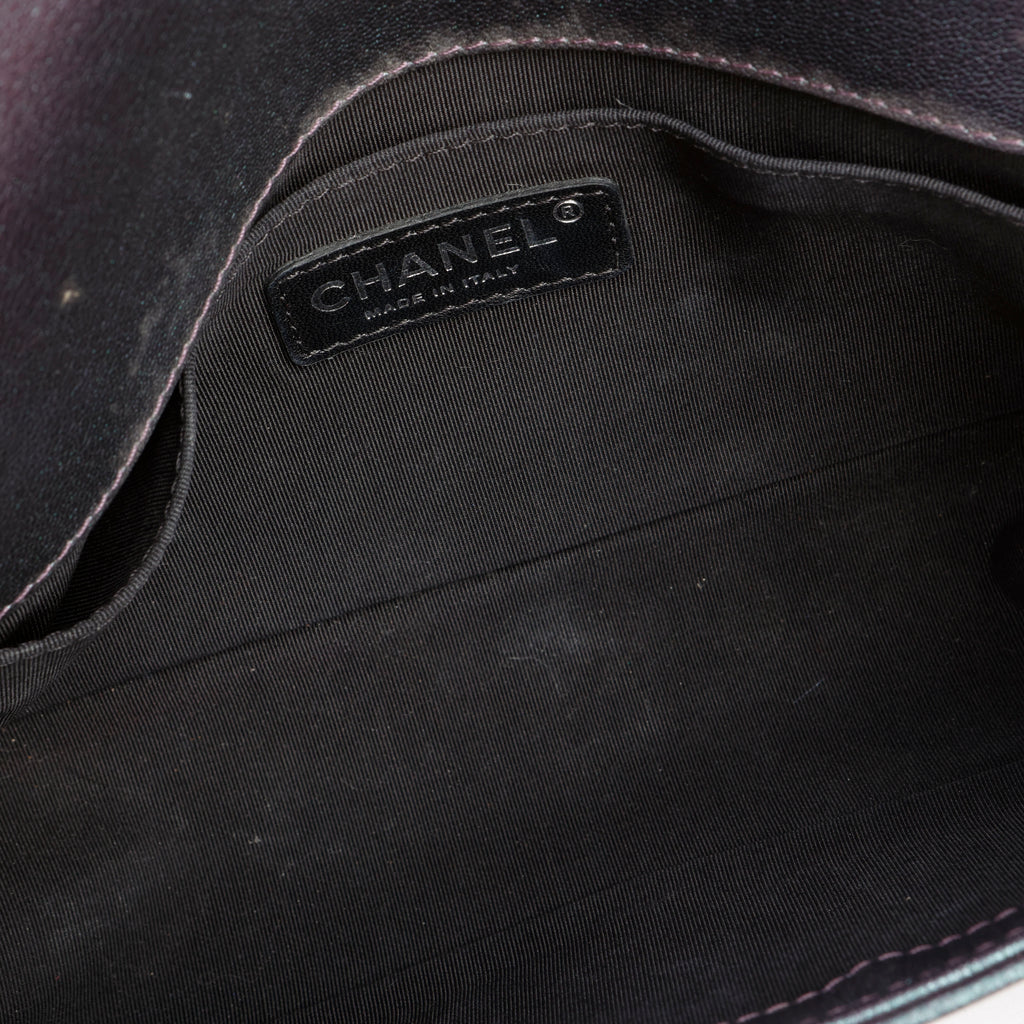 Old Medium Boy Bag, Iridescent Purple Lambskin