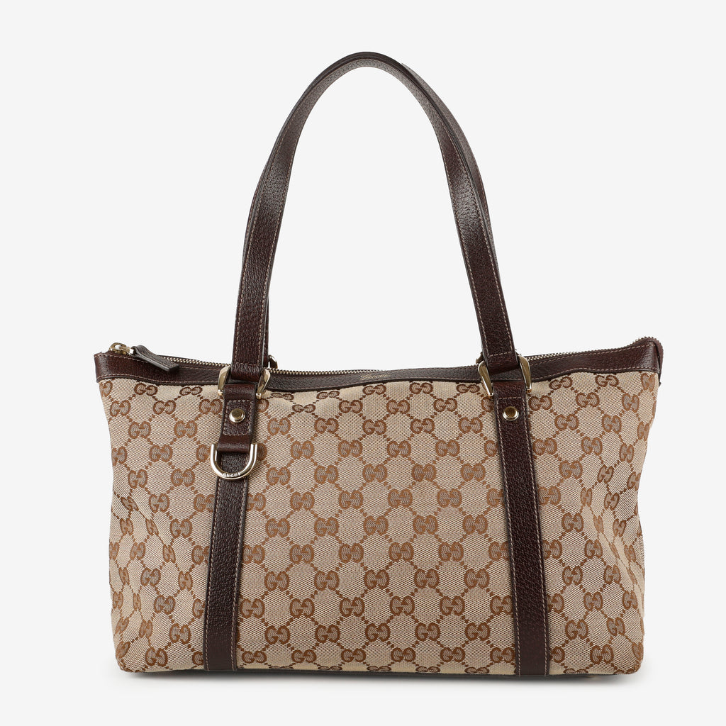 Medium Abbey Tote, Canvas/Brown